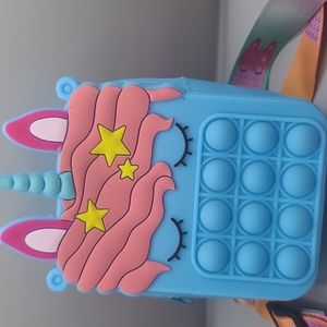 Unicorn push and pop it fidget toy crossbody bag